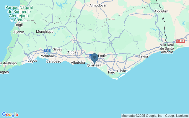 Kaart met locatie Algarve